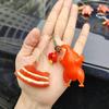5Pcs Funny Color-Changing Baked Crab Car Pendant Car Decoration Accessories Creative Swing Goose Lobster Keychain Bag Pendant