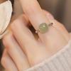 Copper plated Liquid Lava Hetian Jade Bamboo Ring for Women Girl Gift Irregular Vintage Jewelry