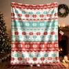 1pc Fair Isle Christmas Theme Flannel Blanket - Large Size, Soft, Lightweight, And Warm, Suitable for All Seasons - Perfect for Bed, Sofa, Office, Cam
