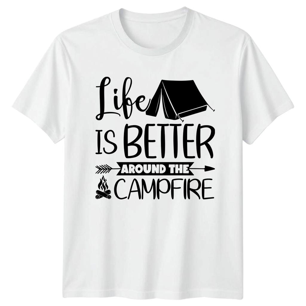 Life Is Better Around The TShirt Campfire Adventure Camping Holiday Gift