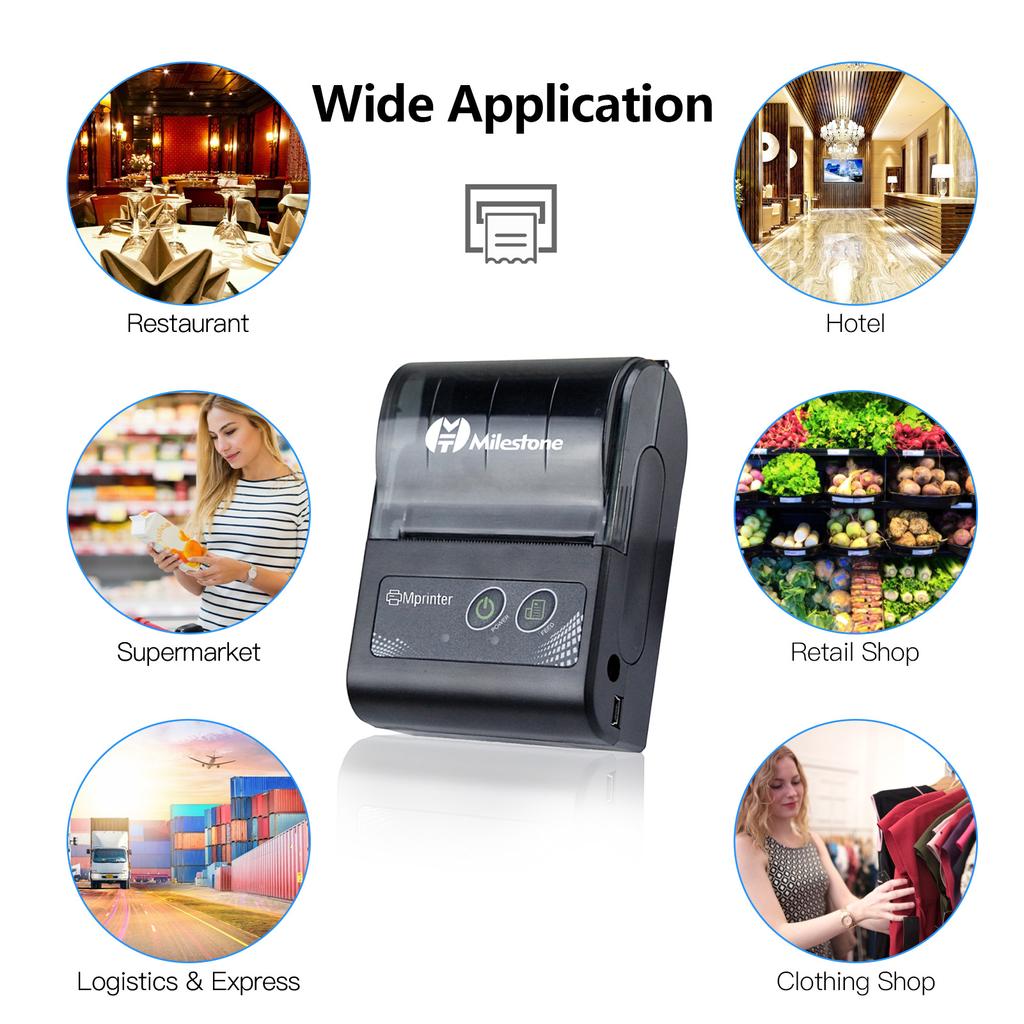 Milestone Portátil 58mm Inalámbrico BT Impresora Térmica de Recibo Mini  Bill Impresora Móvil con comprar a buen precio — entrega gratuita, reseñas  reales con fotos — Joom