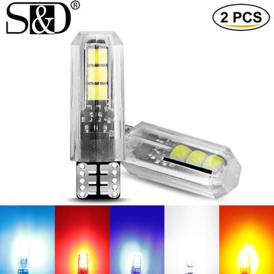 2 pezzi più recente T10 W5W lampadina a led per auto 6SMD 3030 194 192 168 2825 WY5W led per auto automobili targa lampada cupola lettura luci DRL DC 12V 6000K bianco