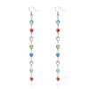 Multicolor Imitation Artificial Crystal Drop Earring for Women Exquisite Round Heart Long Ear Line Earring Wedding Party Jewelry