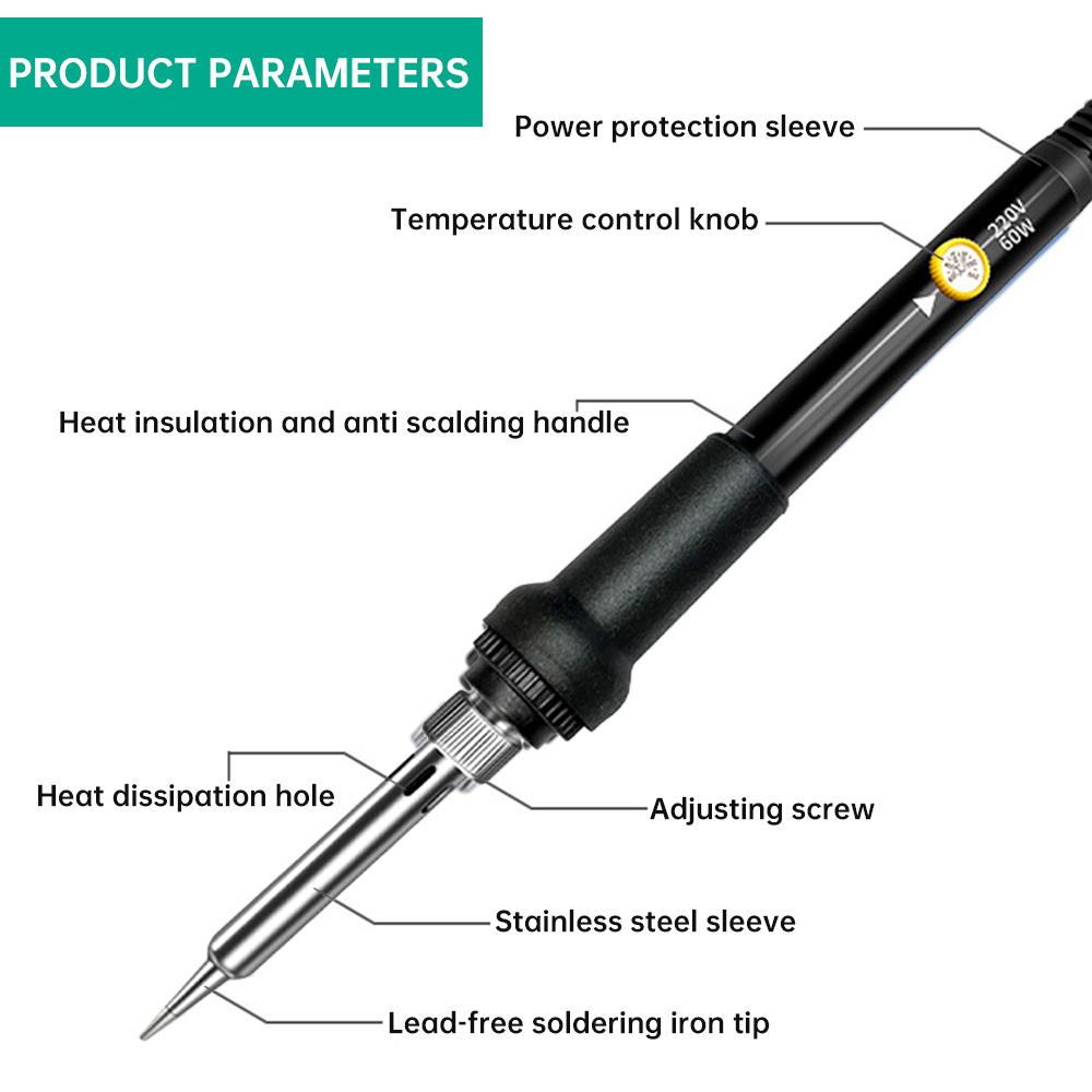 60W Electric Soldering Iron 200℃~450℃ Adjustable Temperature Soldering Equipment For Soldering Welding Repair Tools