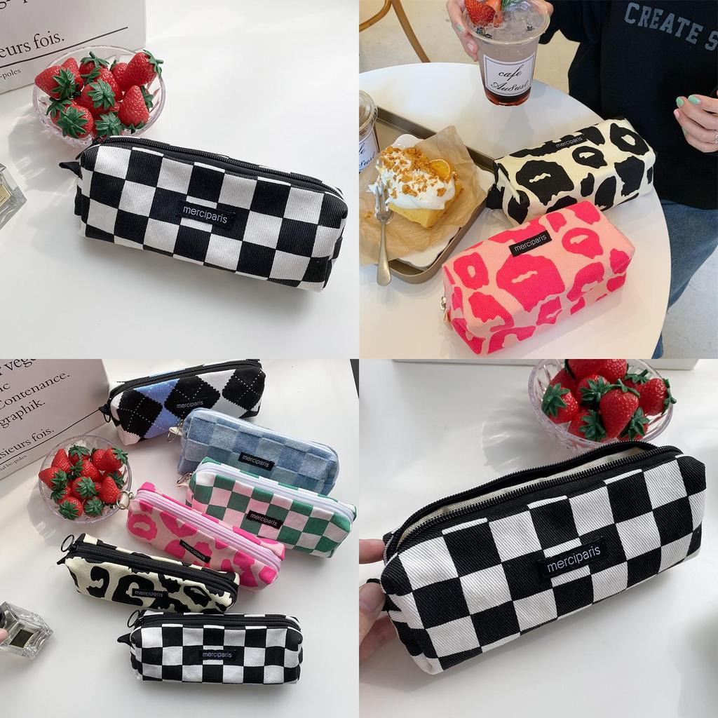 Large Capacity Literary Pencil Case Artistic Pen Bag For Girls Fashionable Makeup Pouch