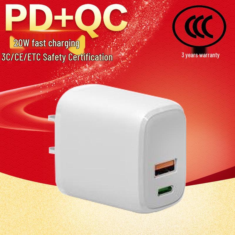 

20W PD+QC Fast Charger, Compatible with Apple & Huawei, Type-C Port, EU/UK/US Certified UK Standard