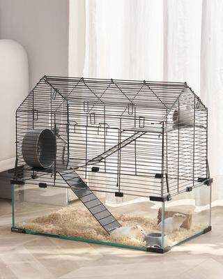 Hamster Cage, 360 Degrees Viewing Transparent Hamster Habitats, Small Animal Cage, 22.8 X 15 X 21.3 In