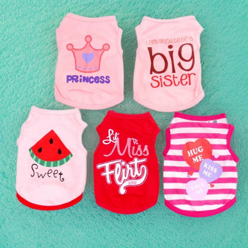 Pink Summer Dog Breathable Vest Set