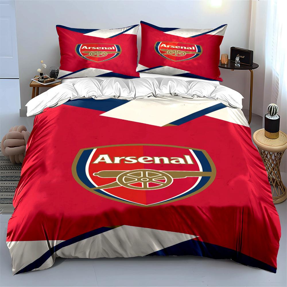 Arsenal Logo Bedding Set Bedding Set (1 Duvet Cover, 2 Pillowcases, Duvet Not Included)