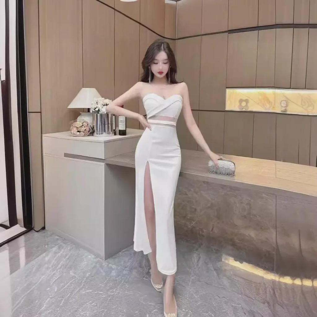 Sexy V-Neck Slim Slit Evening Dress for Women