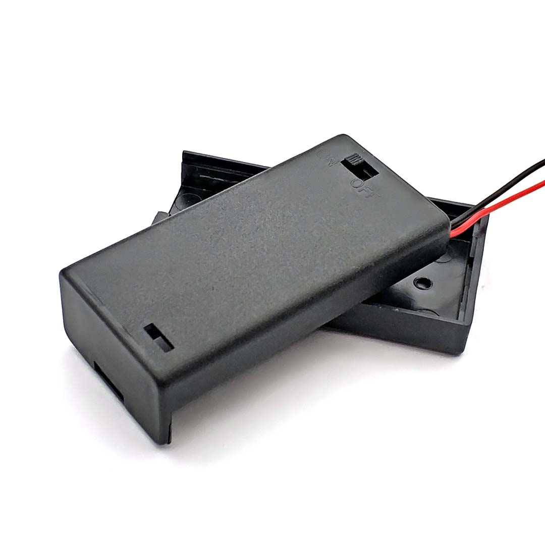 

Черный Прозрачный Пластиковый Бокс для Хранения Батареек AA размера, Держатель с Выводами, с 2 Слотами, Бокс для Хранения Батареек AA размера 2-AA With Switch