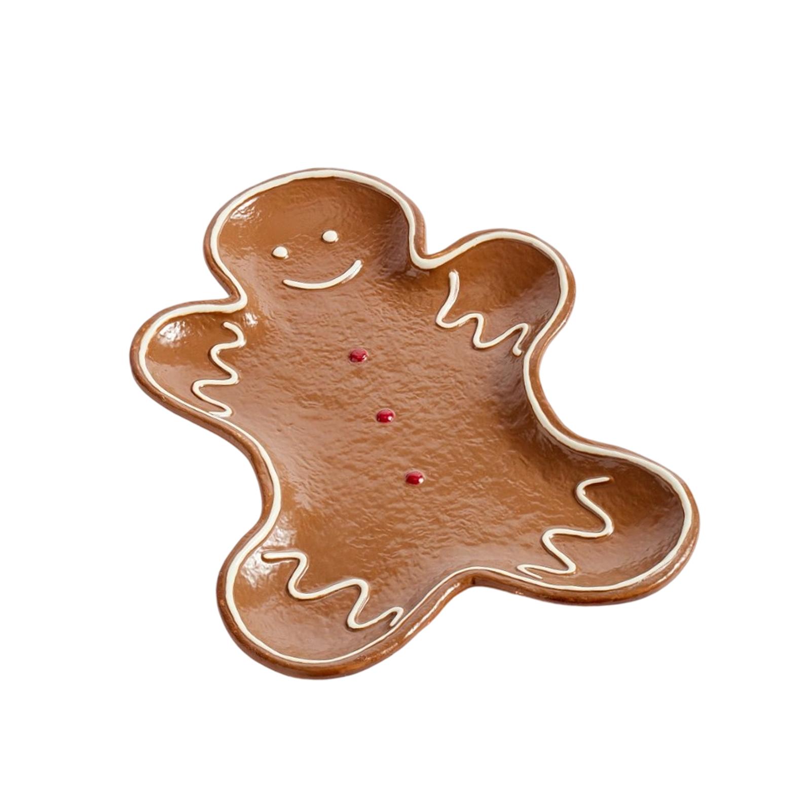 

Gingerbread Fun Shape Pottery Serving Plate One Size