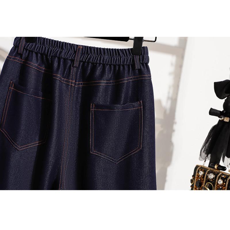 DIMANAF 2026 Primavera Estate Taglie Forti Donna Pantaloncini Jeans Vita Elastica Oversize Larghi Shorts Denim Cotone Blu Uniforme