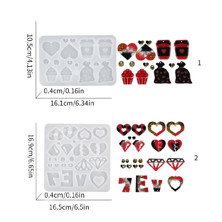 Versatile Silicone Mold Valentine’s Day Earrings Mould Handmade Jewellery Molds