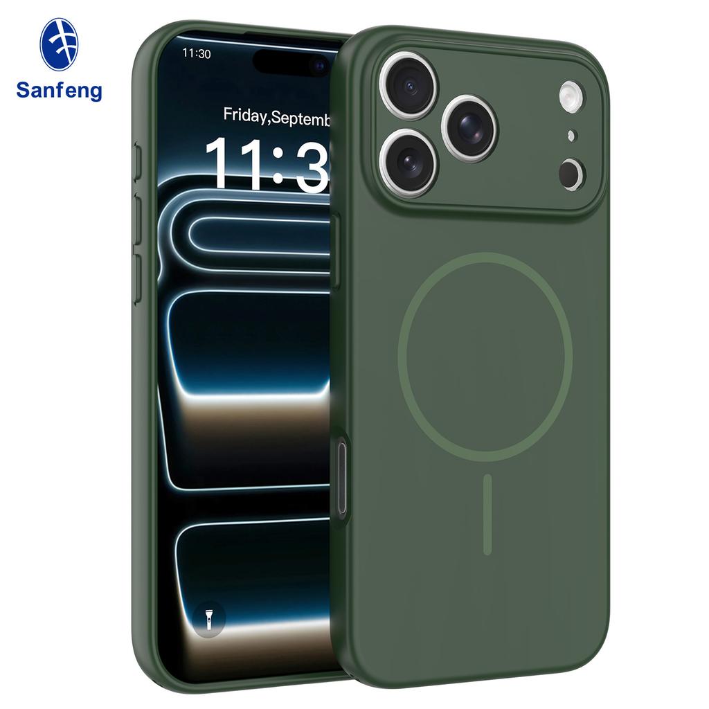 Applicable iPhone17 promax magnetic mobile phone case with lanyard hole anti-drop 16E Apple 15 matte protective case