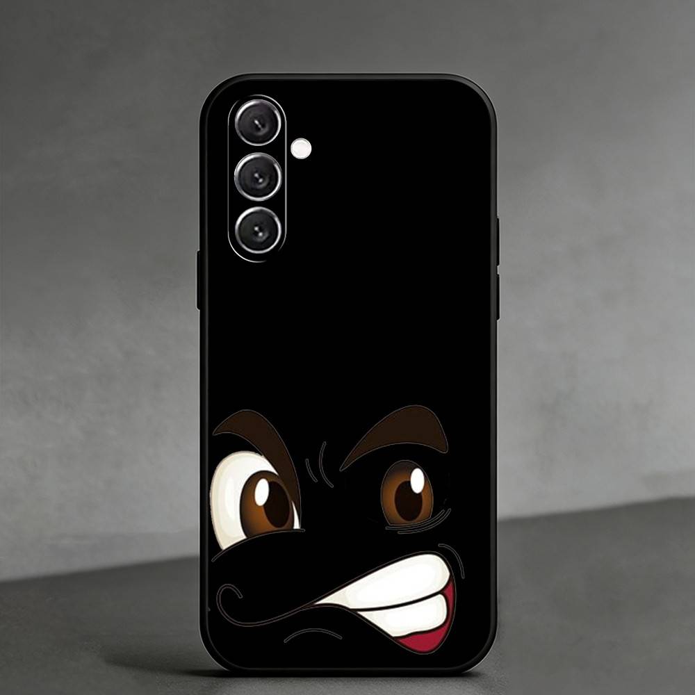 

C-Cartoon expression Phone Case For Samsung Galaxy A91,80,73,72 ,71,53,52,32 ,31,22,21s,20,Soft Black Case Samsung a42 5g