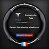 Center Hub Cap Car Steering Wheel Cover Breathable Anti Slip PU Leather Steering Cover for Tesla Model 3 2021 S X Y TM3 TMX TMS
