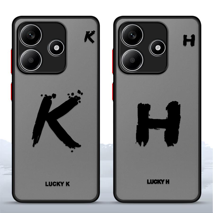 Funda Back Phone Cover Case for Xiaomi Redmi Note 14 13 Pro Plus 13C 11 10 A4 9S 14C 12 Lucky Letter