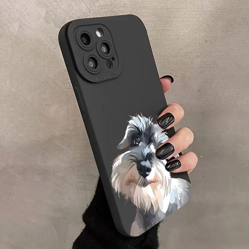Custodia Carina con Modello di Cane Schnauzer per Samsung Galaxy S25 S24 S23 FE S22 Ultra S21 S20 Plus A15 A35 A54 A55 Cover Antiurto