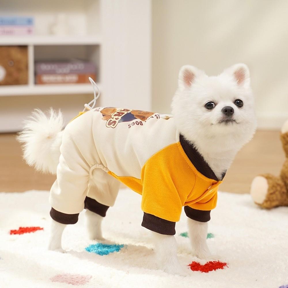 Thickened Dog Jumpsuit Color Block Four Legged Clothes Dog Warm Pajamas  Autumn Winter