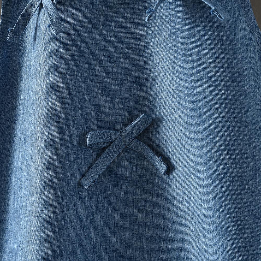 Girls and Children Korean Version of The Cute Imitation Denim Dress Summer New Sleeveless Bow Stitching Hem Skirt