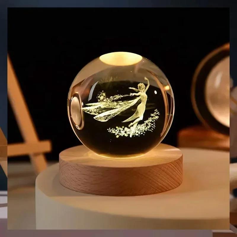 3D-Kristalllichter-Lampe, leuchtendes Planeten-Galaxie-Nachtlicht, Kristallkugel-Nachtlichter, Nachttischlampe, Heimdekoration, Weihnachtsgeschenk