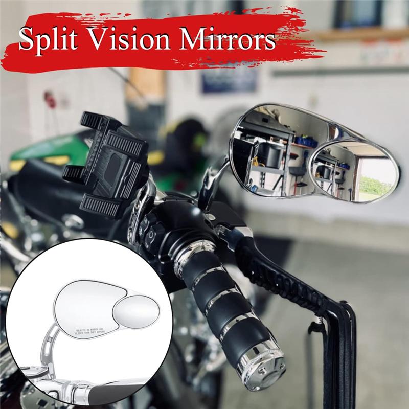 ABLZ-Split Vision Rearview Mirrors For Davidson Road King Street Glide Road Glide Softail Iron 883 Iron 1200
