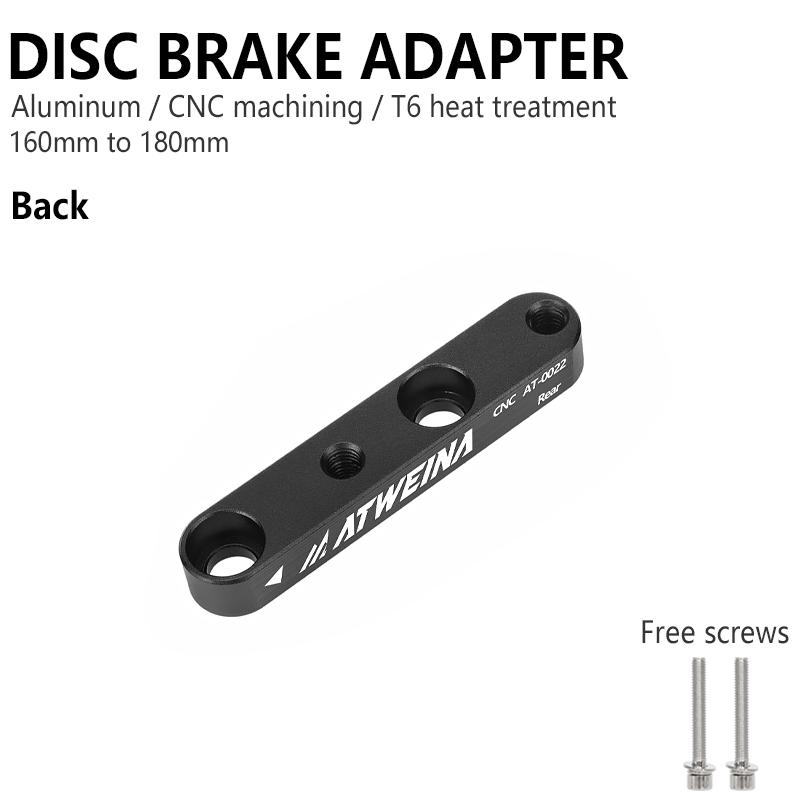 ATWEINA Road Bike Bicycle Disc Brake Aapter Flat Mount CNC Front Rear 180mm Disc Brake Rotor Adapter with Bolts Bicycle Parts