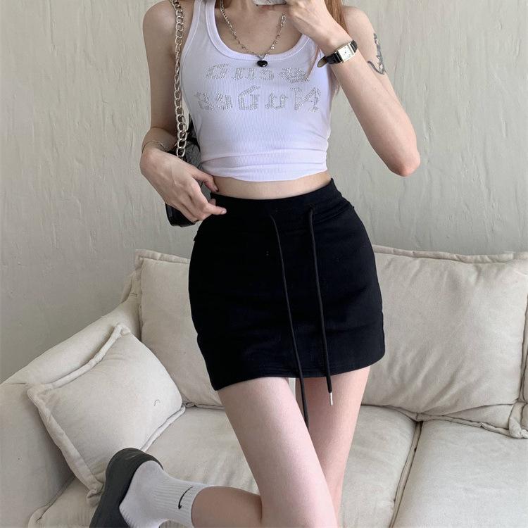 Midi sukně se stahovací šňůrkou s vysokým pasem - 2024 Léto Sexy Zeštíhlující Sukně Bodycon proti odhalení Kalhoty