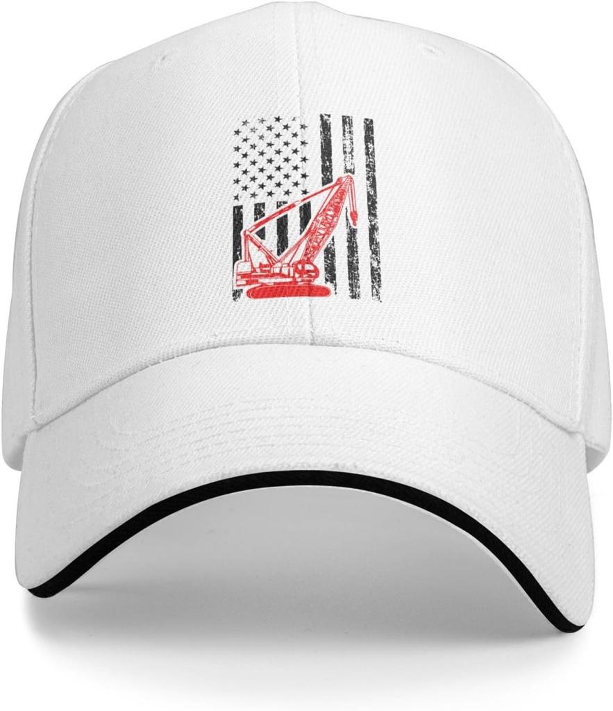 Crane Operator Heavy Machinery Graphic Baseball Cap Durable Polyester Adjustable Outdoor Cap for Men Women