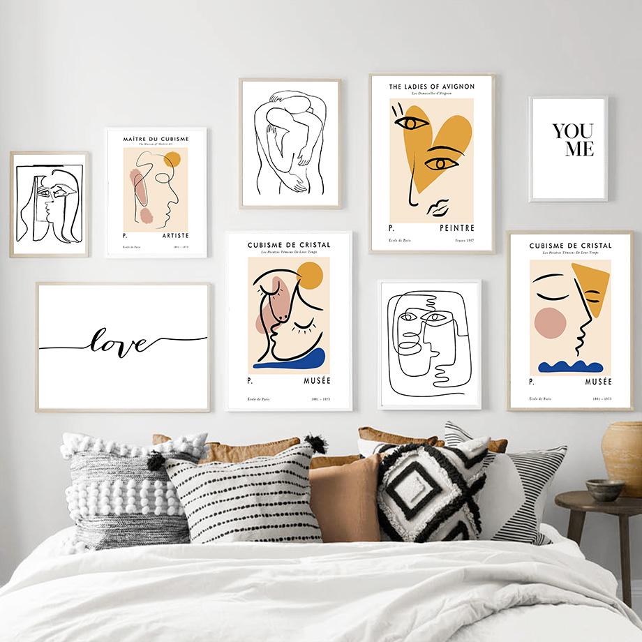 Abstrakcyjne Linie Oczu Twarz Minimalistyczne Nordyckie Plakaty I Grafiki Sztuka Ścienna Obrazy Na Płótnie Do Salonu Dekoracja Domu