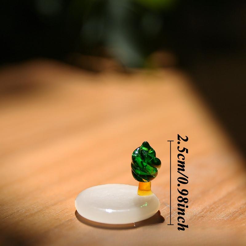 

Handmade Small Tree Colored Glaze Ornaments Creative Room Ornaments Japanese Style Christmas Base Car Center Console Decoration