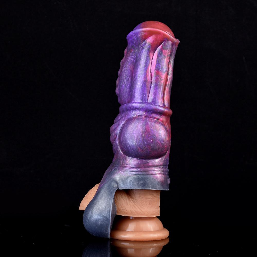 Strap On Silicone Penis Sleeve Extender Condom Realistic Dildo Enlarge Cock for Gay Femdom Pegging