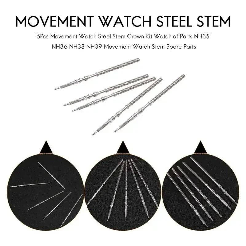10Pcs 5Pcs 1/2/3/4pcs Movement Watch Steel Stem Crown Kit Watch Of Parts for NH35 NH36 NH38 NH39 Movement Watch Stem Spare Parts