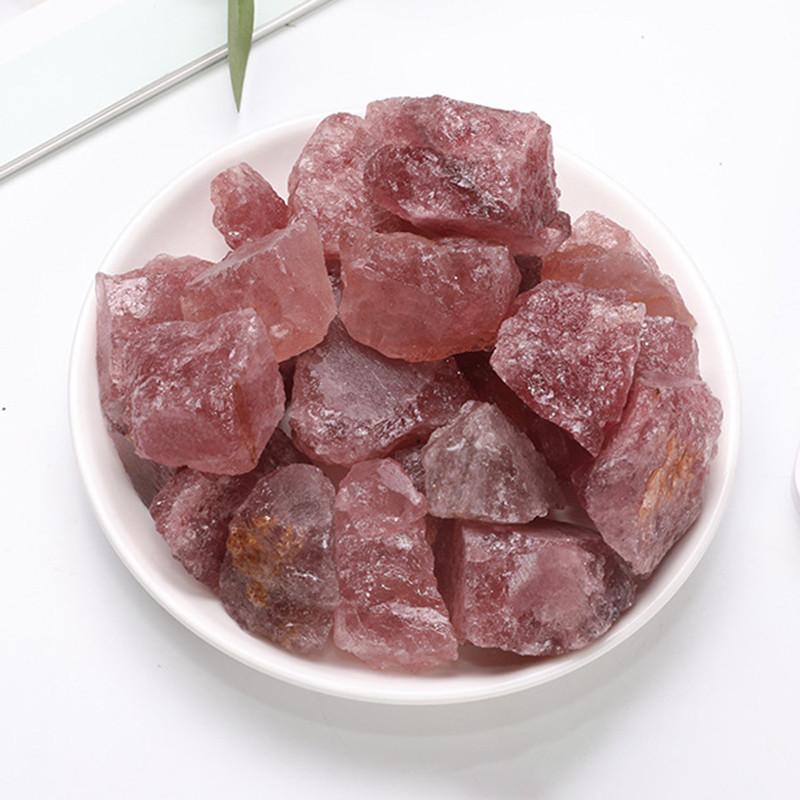Natural Crystal Strawberry Quartz Rocks Minerals Stones Rough Gemstone Specimen