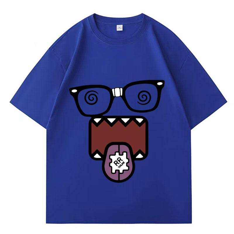 Domo Kun Funny Meme T Shirts Mens Women Clothes Classic Cotton Casual Tee Shirts Short Sleeve Oversized Tshirt Tops Streetwear
