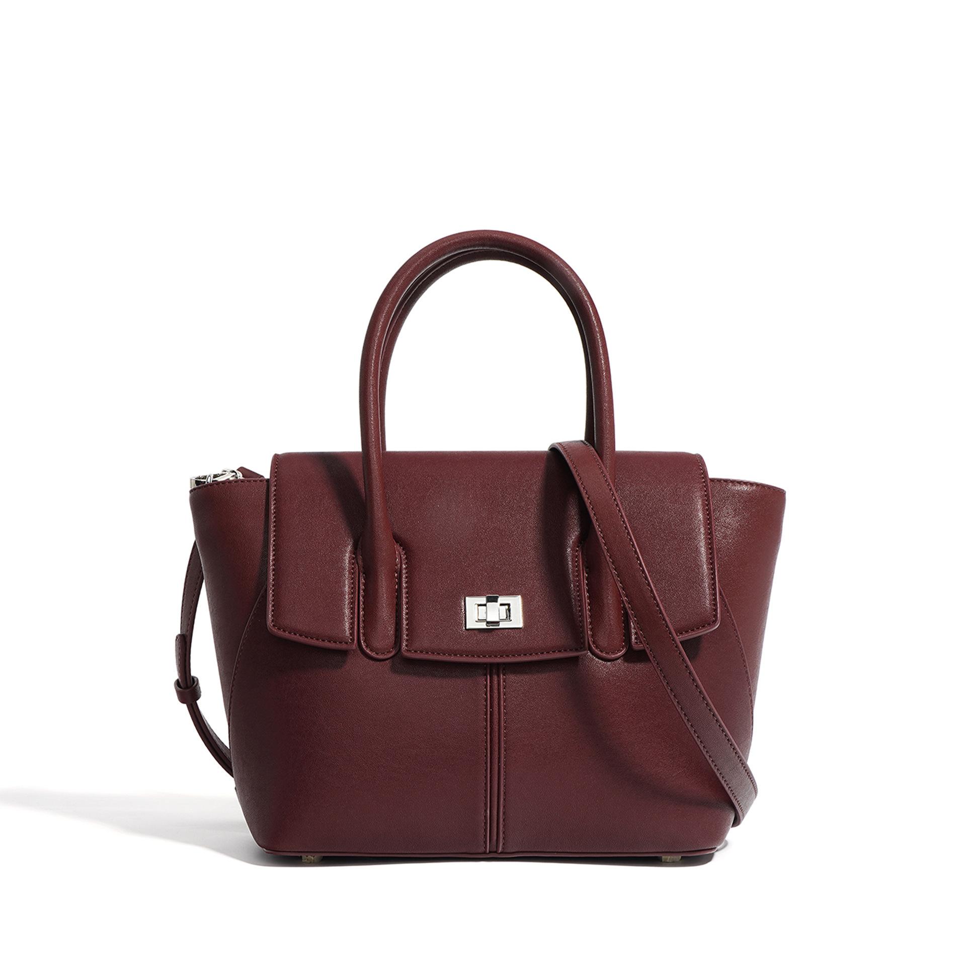 

Новая сумка-тоут, сумка-седло, высококачественная кожа, модная, изысканная, универсальная, городская, простая, для отдыха, универсальная 23x11x19cm вино красного