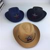 Breathable Fishman Hats Jazz Hat Children Hats Cowboy Hat Straw Sun Cap Pentagram Hat