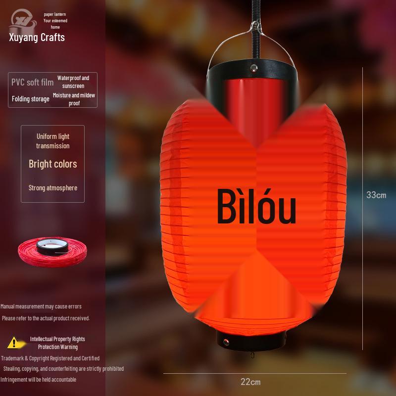 Waterproof PVC Japanese Lantern: Outdoor Folding Brushed Plastic Design, Perfect for Sushi and Sashimi Décor.