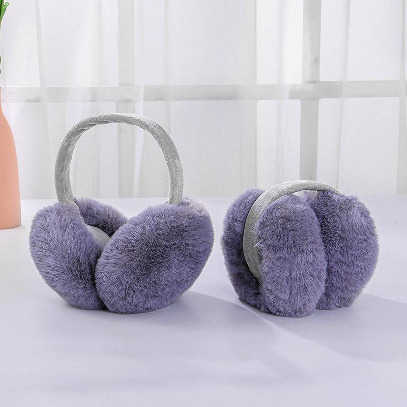 Foldable earmuffs to keep warm in winter, men's and women's ear muffs, ear bags, cute students imitation rabbit fur thickened plush