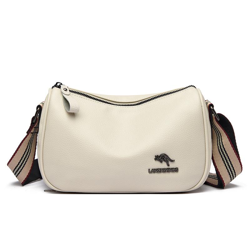 Neue Mode Damenhandtasche Damen Ein-Schulter Umhängetasche Sommer Mittelalterliche und Ältere Mütter Weiche Leder Quadratische Tasche