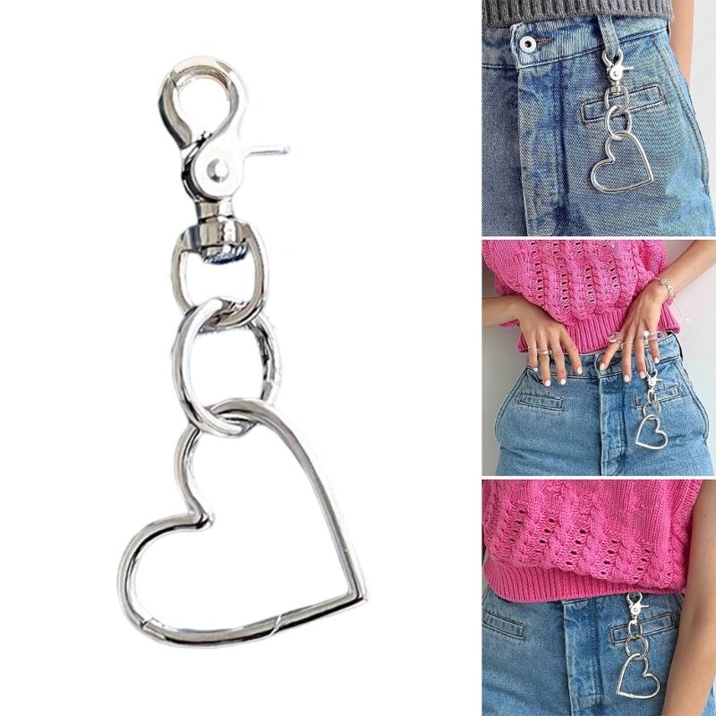 Heart/Circular Ring Shaped Keychain Polished Finish Alloy Keyring Accessory Fashionable Bag Charm Backpack Decoration