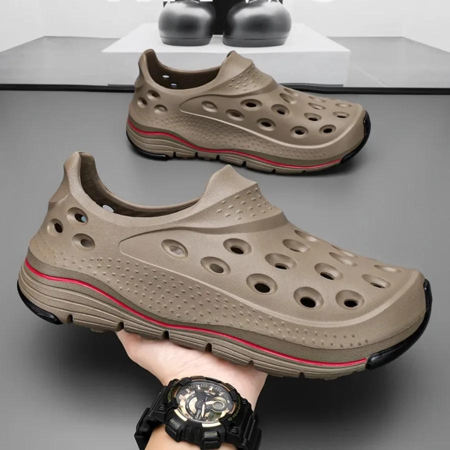 Ein Paar Sommer-Abriebfeste Clogs, Lässige und Vielseitige Rutschfeste Strandschuhe, Herren-Sportliche Modische Herrenschuhe Hausschuhe