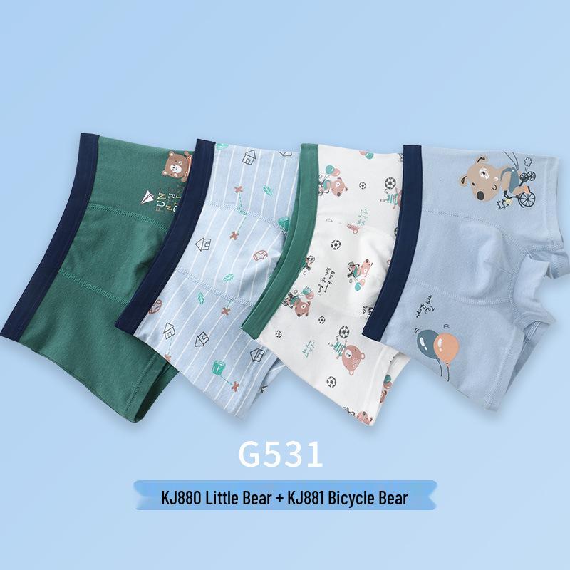 Children's Summer Cotton Boxer Briefs (Class A) for Boys Aged 9-12 - No Pinch Design.