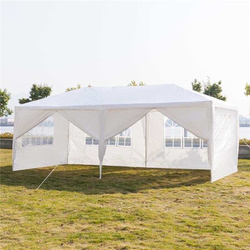 3x6m 6-sided 2 Doors Spiral Tube Pergola White Pe Cloth Strong Waterproof Tent For Household Wedding