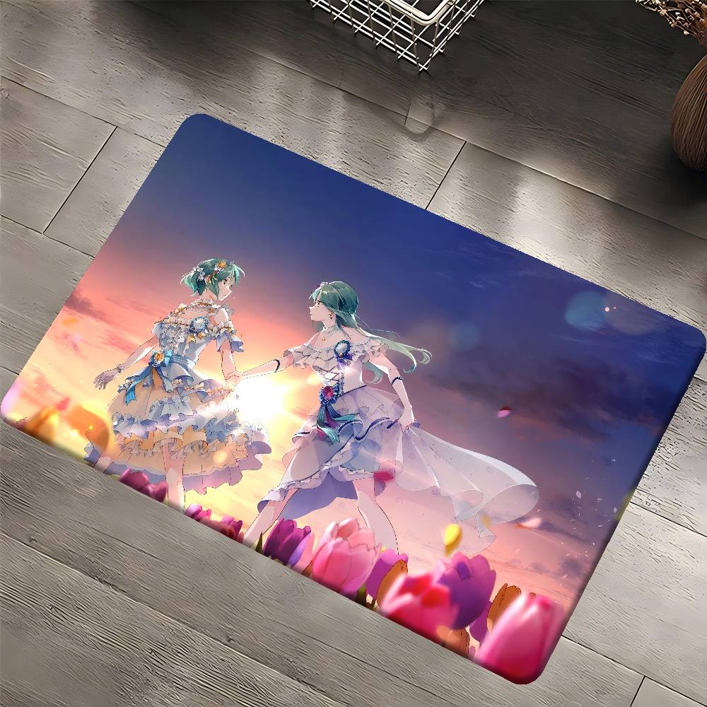 S-sayo Hikawa Floor Mat Retro Multiple Choice Living Room Kitchen Rug Non-Slip Modern Home Decor
