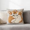 2D Animal Cushion Cover Imitation Embroidery Alpaca Pattern Pillow Case Dog Highland Cow Throw