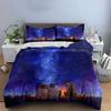 Starry Night Camping Scene Bedding Duvet Cover Set Duvet Cover Pillowcases  (1*Duvet Cover 2*Pillowcases, without duvet insert)