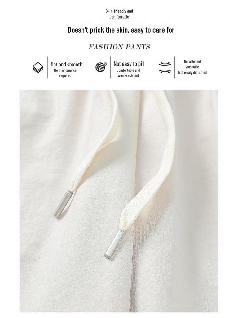 Dámské letní kalhoty s vysokým pasem a rovnými nohavicemi 2025 - Volné, tenké, ležérní pro mámy středního a staršího věku