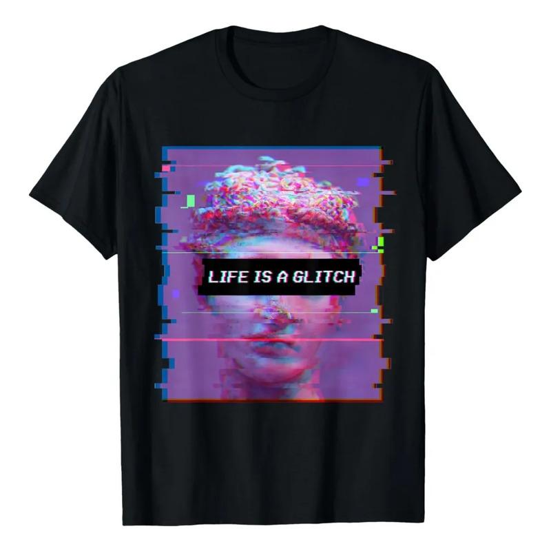Camiseta Vaporwave Aesthetic David Statue Life Is A Glitch S разноцветный
